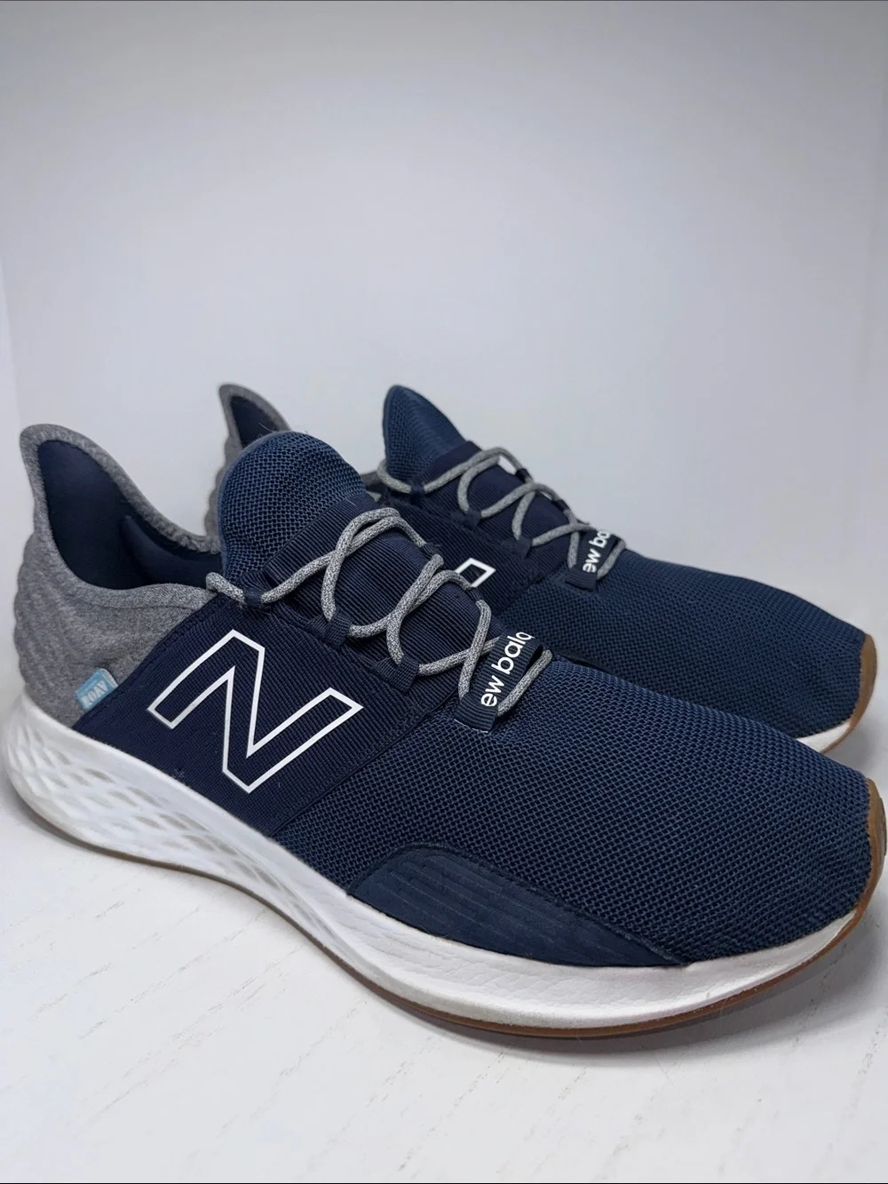 New Balance Men's Navy and Gray Athletic Knit Running Shoes